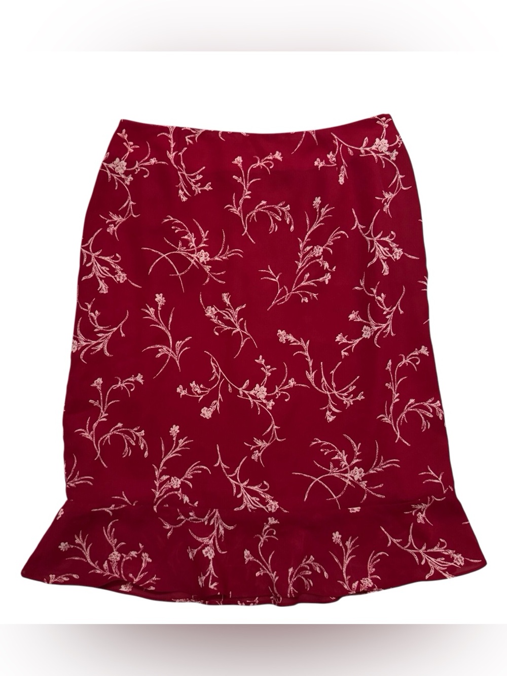 Vintage Jones Wear Size 10 Red Boho Western Grunge Y2k Cottagecore Flutter Skirt